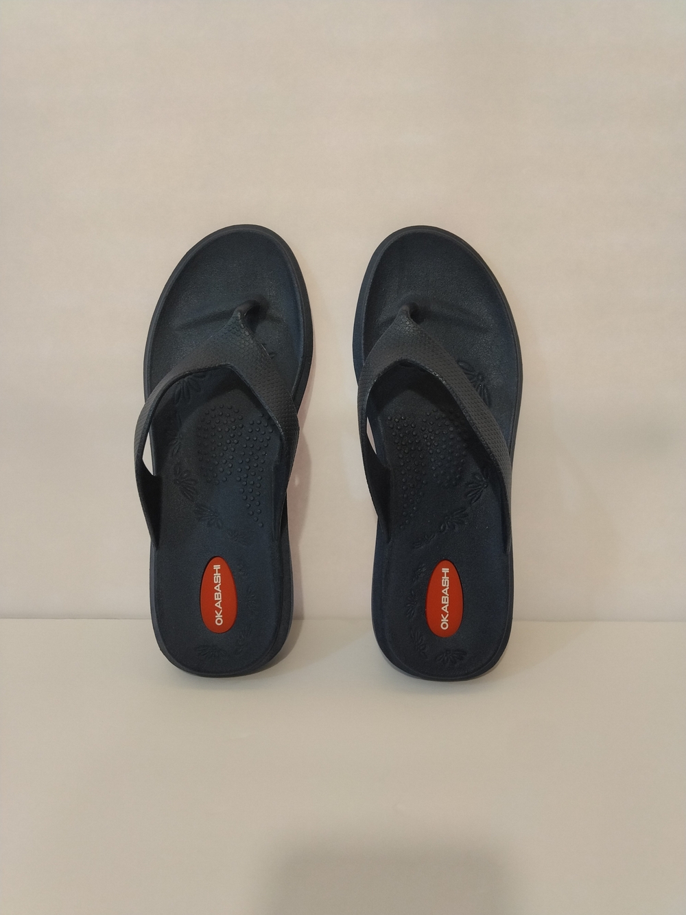 OKABASHI Maui Women's Flip Flops Sandals in Navy Blue Size ML NWOT